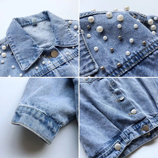 Pearled Denim Jacket